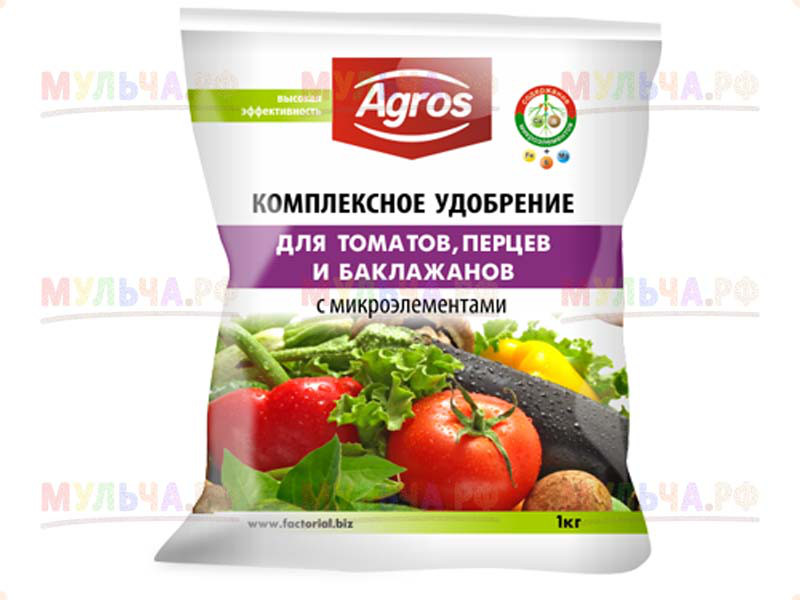 В готовом удобрении есть все полезные для помидоров вещества. На фото — комплексное удобрение для томатов Агрос. Цена — около 60 рублей